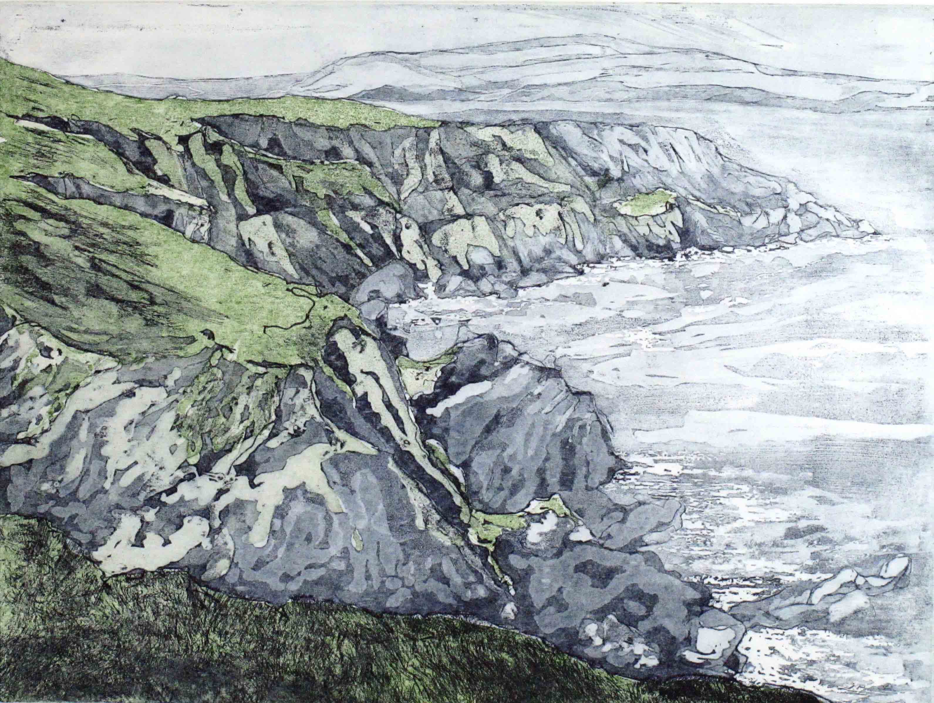 coastal path 3, etching